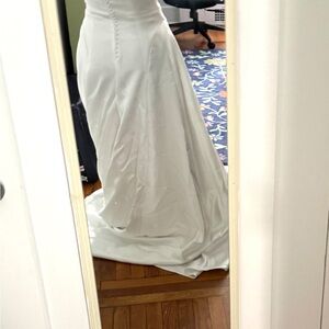 Reformation White Pleated Bridal Gown